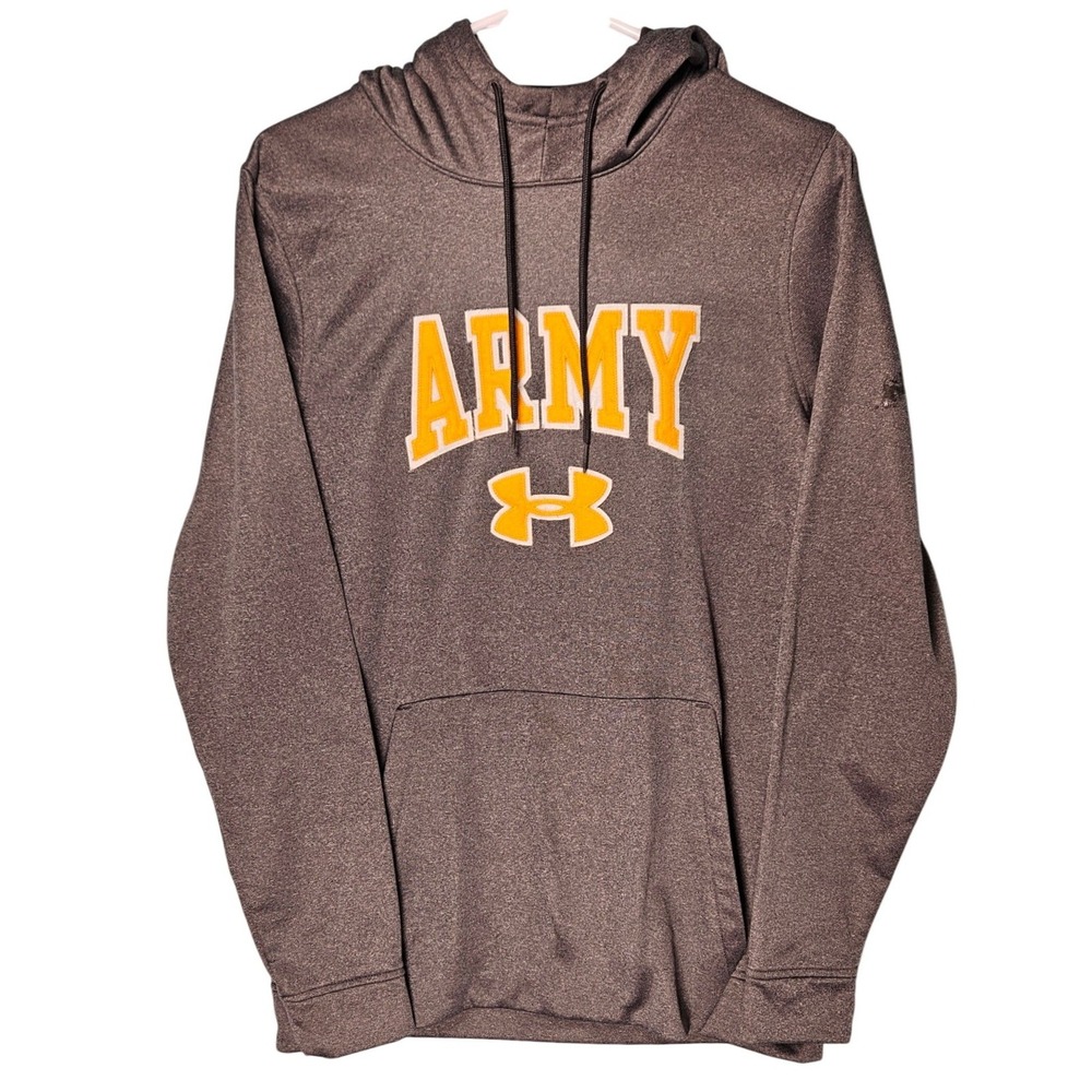 Under Armour US Army Gray Hoodie Chenille Logo Small‎ Unisex Military Patriotic